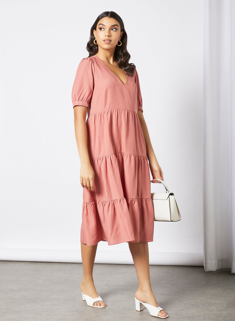 forever new - Freya Tiered Dress Pink - Image 1