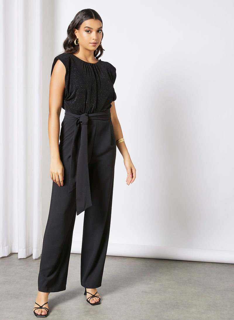 forever new Wynston Glitter Bodice Jumpsuit Black - Image 1