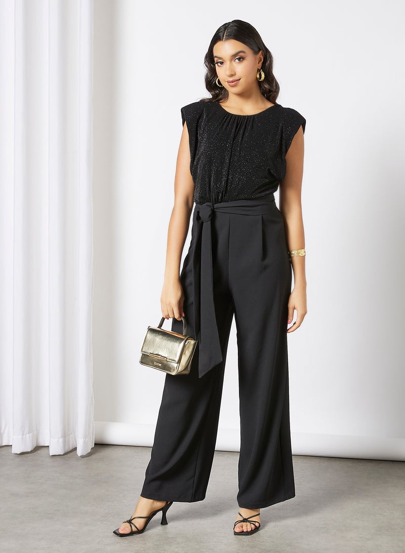 forever new Wynston Glitter Bodice Jumpsuit Black - Image 2