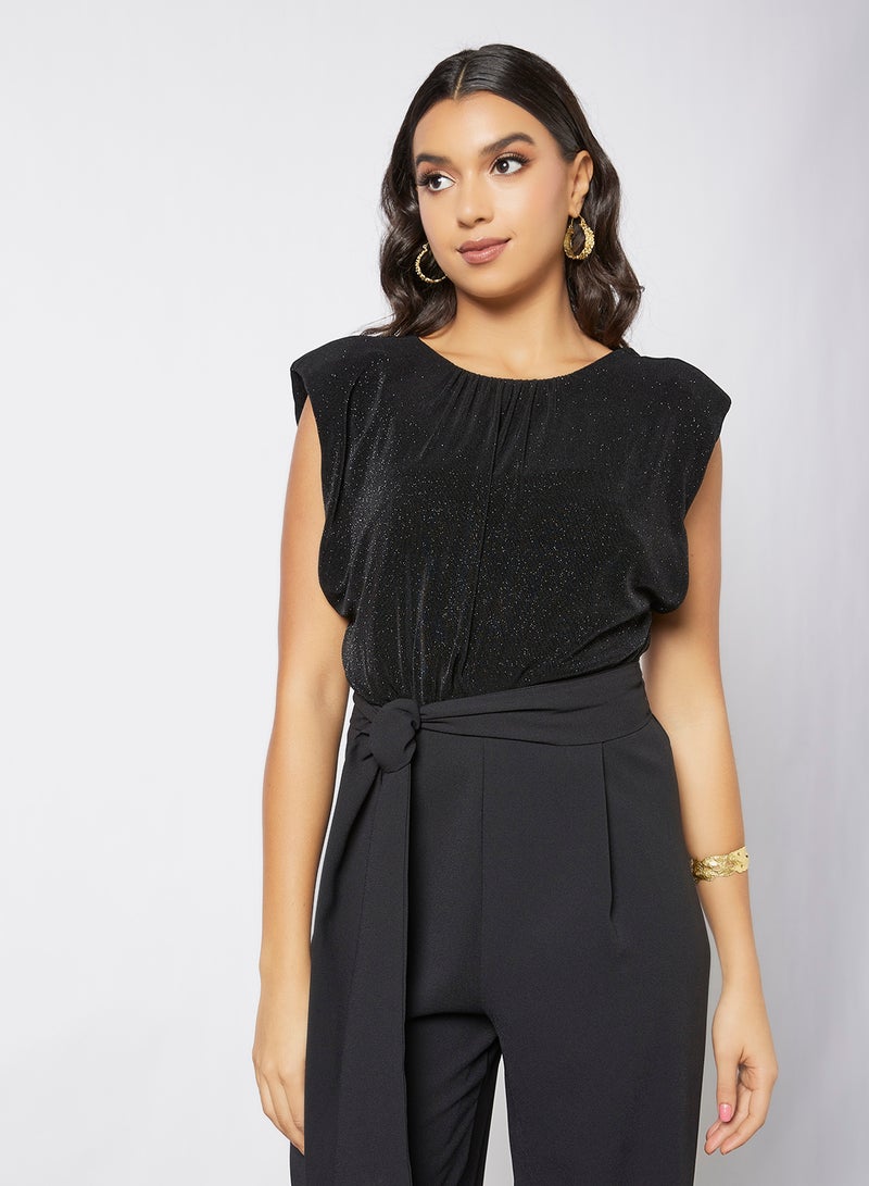 forever new Wynston Glitter Bodice Jumpsuit Black - Image 3
