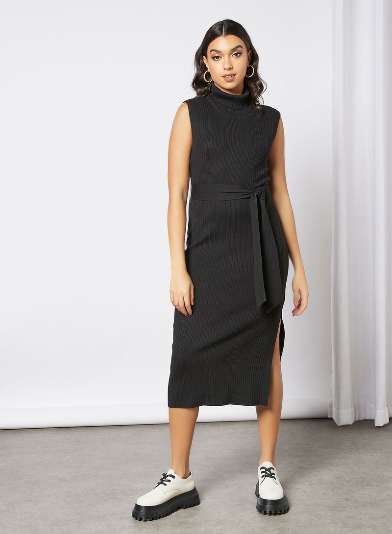 Emilia Roll Neck Knit Dress Black - v1635684373/N49961344V_3