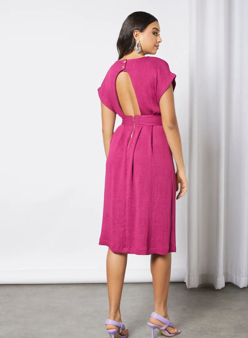 Closet London Open Back Dress Pink
