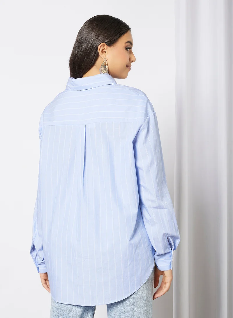 forever new Denver Oversized Shirt Blue