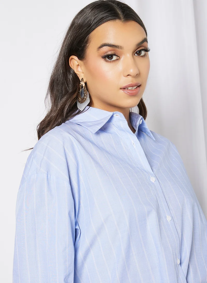 forever new Denver Oversized Shirt Blue