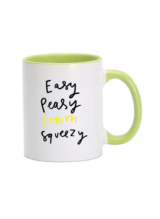 إم إي سي مج مطبوع عليه عبارة "Easy Peasy Lemon Squeezy" أخضر/ أبيض