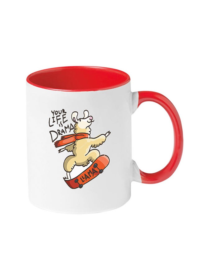 MEC Your Life Is Drama Mug Red/White 