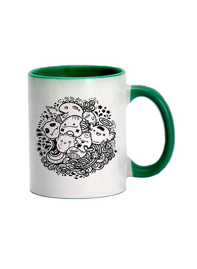 إم إي سي مج يطبعة خربشة . أخضر/ أبيض