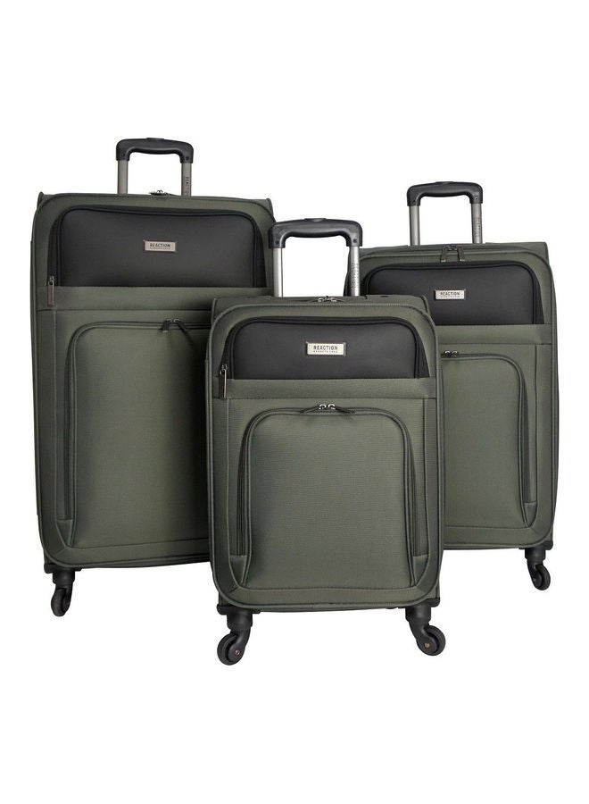 Kenneth Cole - Reaction Bronx 3-Piece Lightweight Durable Softside Luggage Set Dark Olive - Image 1
