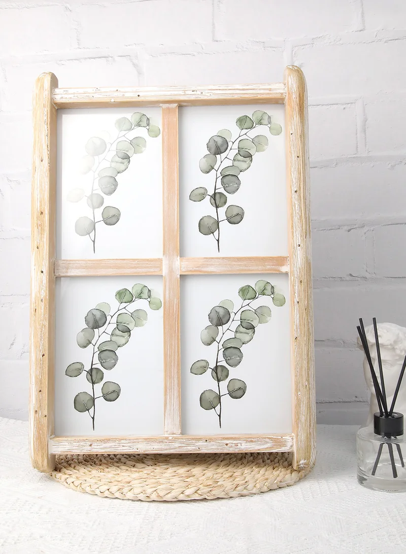 ebb & flow Tabletop Photo Frames With Outer Frame Natural/White outer frame size: L30.5xH43.5xT4.5cm for photo size: 4 pcs 5x7inch