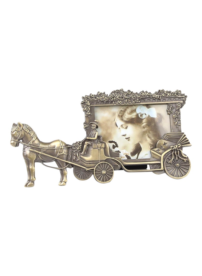 ebb & flow - Tabletop Photo Frames With Outer Frame Antique Gold outer frame size: L26xH13xT2cm for photo size: 3x5inch - Image 1