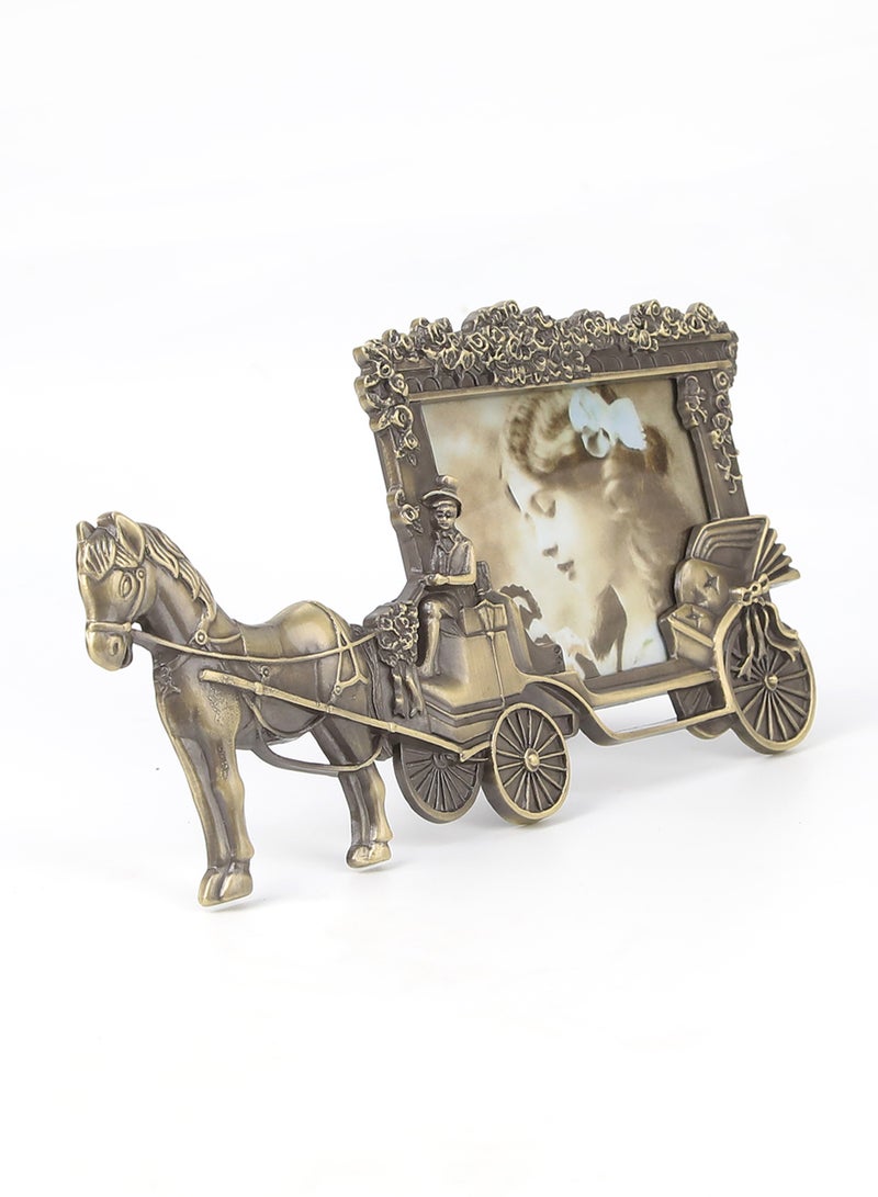 ebb & flow - Tabletop Photo Frames With Outer Frame Antique Gold outer frame size: L26xH13xT2cm for photo size: 3x5inch - Image 1
