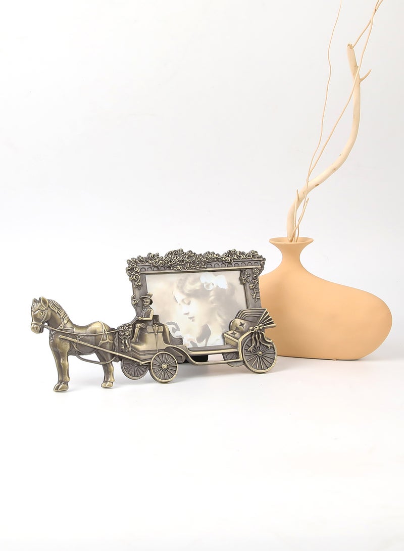 ebb & flow - Tabletop Photo Frames With Outer Frame Antique Gold outer frame size: L26xH13xT2cm for photo size: 3x5inch - Image 1