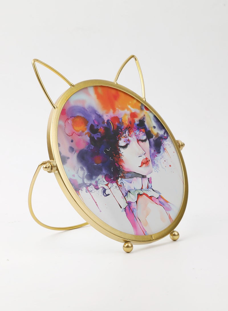 Switch Tabletop Photo Frames With Outer Frame Gold outer frame size: L23xH28xT1cm for photo size: Dia 20 x20 cmcm - Image 3