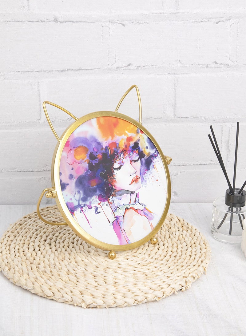 Switch Tabletop Photo Frames With Outer Frame Gold outer frame size: L23xH28xT1cm for photo size: Dia 20 x20 cmcm - Image 1