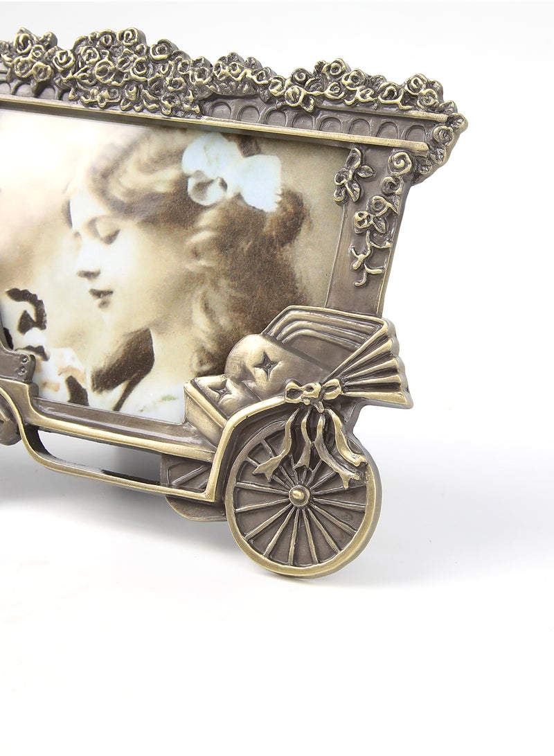 ebb & flow - Tabletop Photo Frames With Outer Frame Antique Gold outer frame size: L26xH13xT2cm for photo size: 3x5inch - Image 1