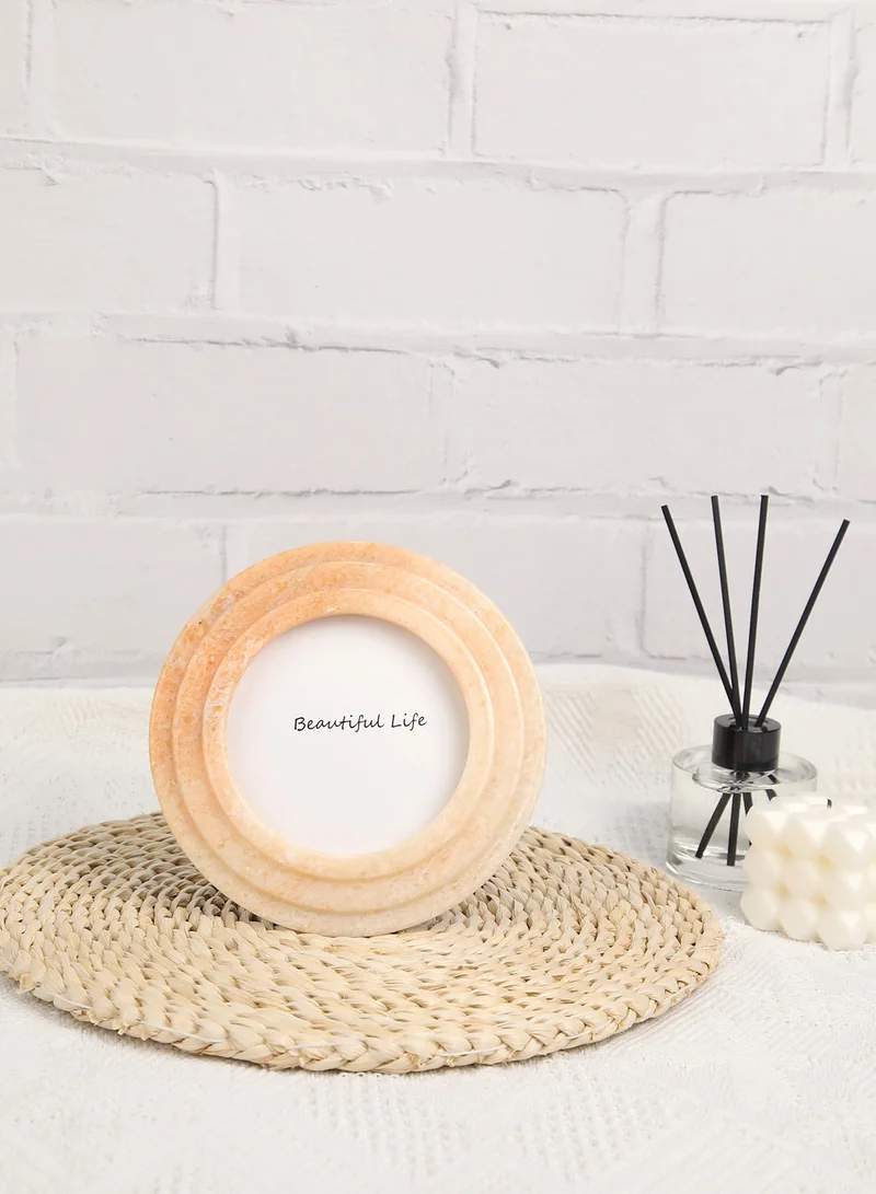 Switch Tabletop Photo Frames With Outer Frame Marble Orange/White outer frame size: Dia16.5 cm for photo size: Dia 20 x20 cmcm