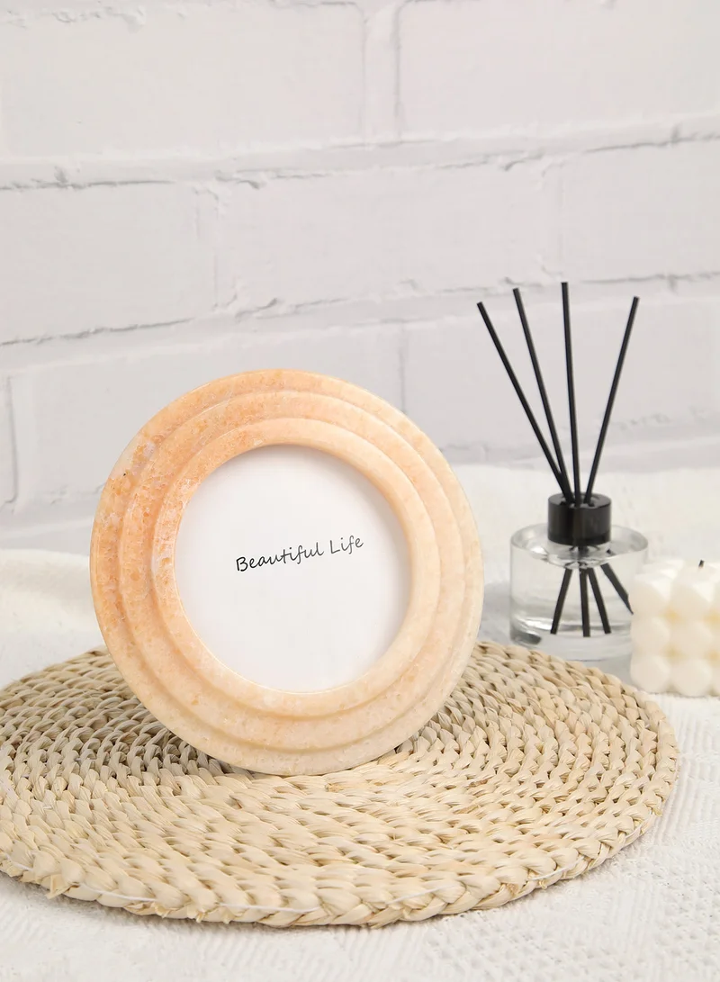 Switch Tabletop Photo Frames With Outer Frame Marble Orange/White outer frame size: Dia16.5 cm for photo size: Dia 20 x20 cmcm
