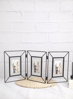 Wall Frames With Outer Frame Black outer frame size: L54xH23cm xT1cm for photo size: 3 pcs 4x6inch