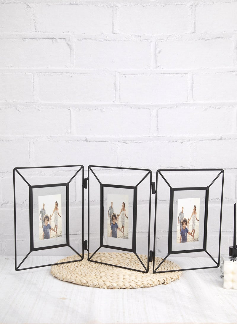 ebb & flow - Wall Frames With Outer Frame Black outer frame size: L54xH23cm xT1cm for photo size: 3 pcs 4x6inch - Image 1
