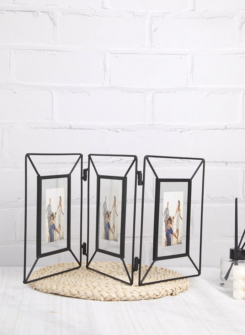 ebb & flow - Wall Frames With Outer Frame Black outer frame size: L54xH23cm xT1cm for photo size: 3 pcs 4x6inch - Image 1