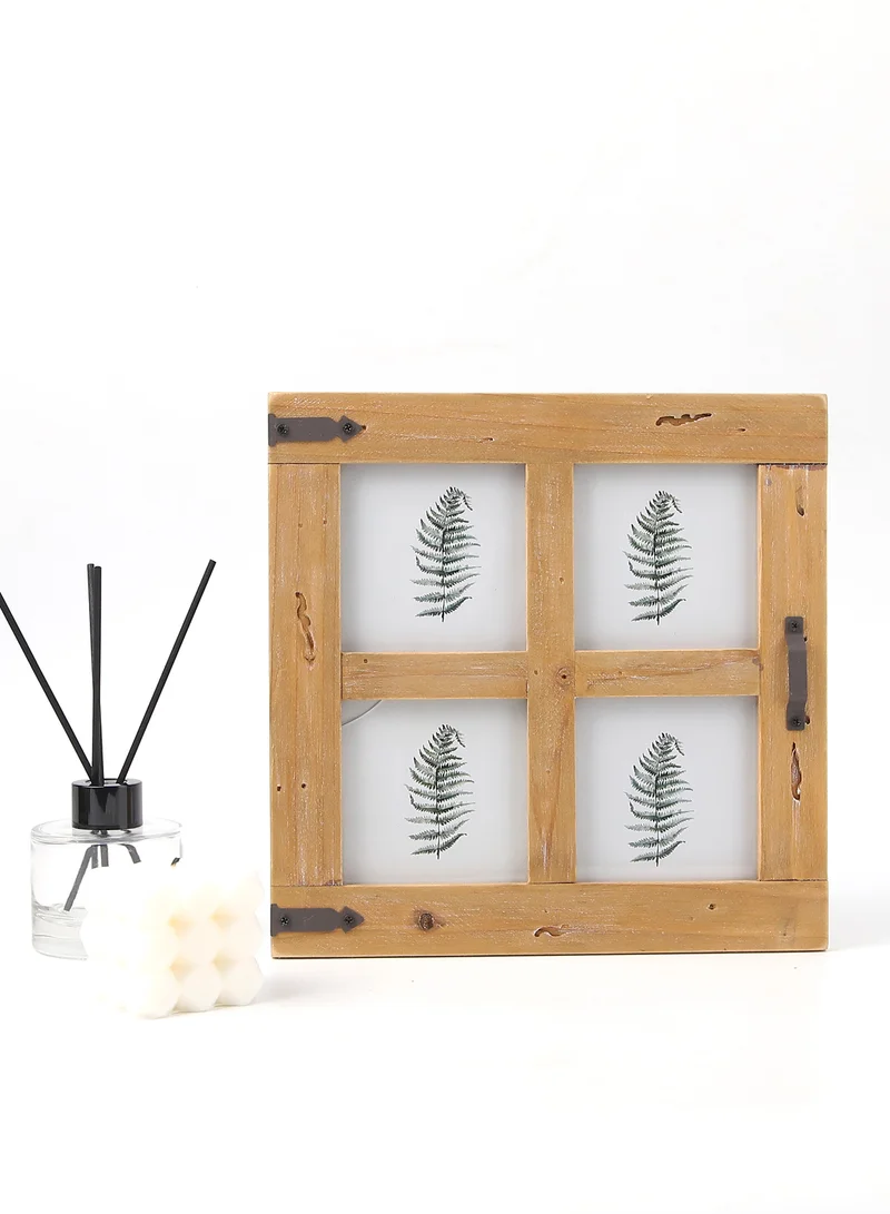ebb & flow Wall Frames With Outer Frame Beige outer frame size: L24xH24cm xT2.0cm for photo size: 4 pcs 3.5x3.5inch