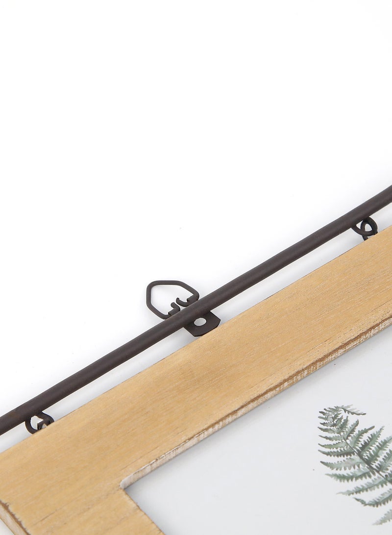 ebb & flow - Wall Frames With Outer Frame Brown outer frame size: L21.5xH51cm xT1.0cm for photo size: 3 pcs 3.5x3.5inch - Image 1