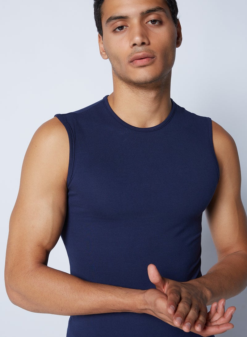 DICE Sleeveless Undershirt Navy  - Image 4