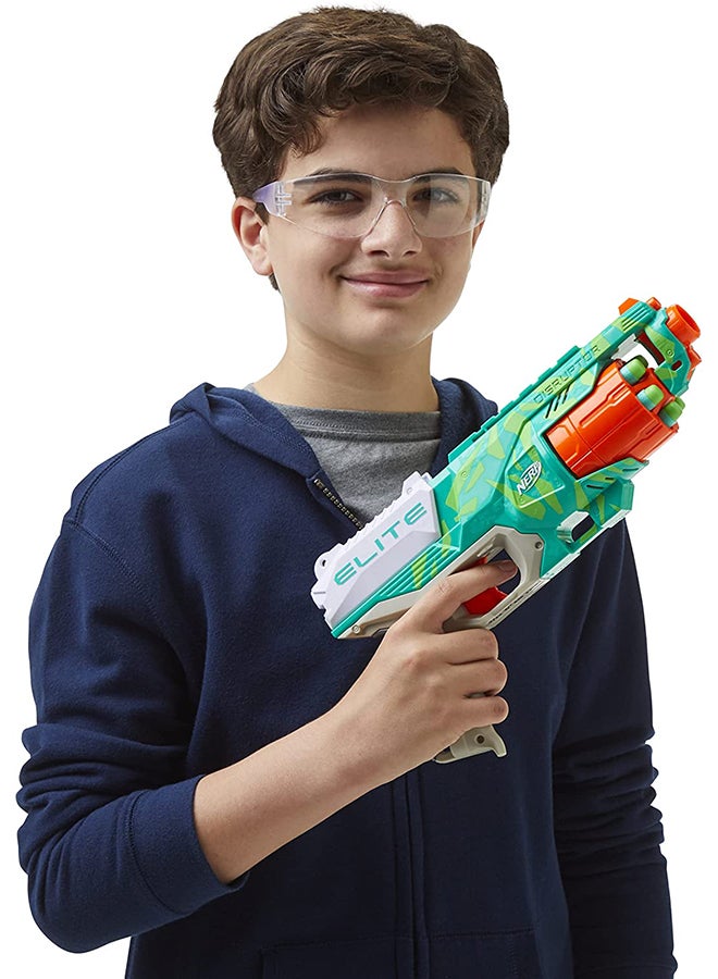 Elite 2.0 Shockwave Red-15 Blaster 30 Darts 15 Rotating Drum Pump Action Slam Fire Built In Customizing Capabilities Toys 3.11x26.496x12.008inch