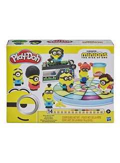 Play-Doh Minions: The Rise of Gru Disco Dance-Off Toy for Kids 3 Years and Up with 14 Non-Toxic Play-Doh Cans 6.6x27.9x21.5cm