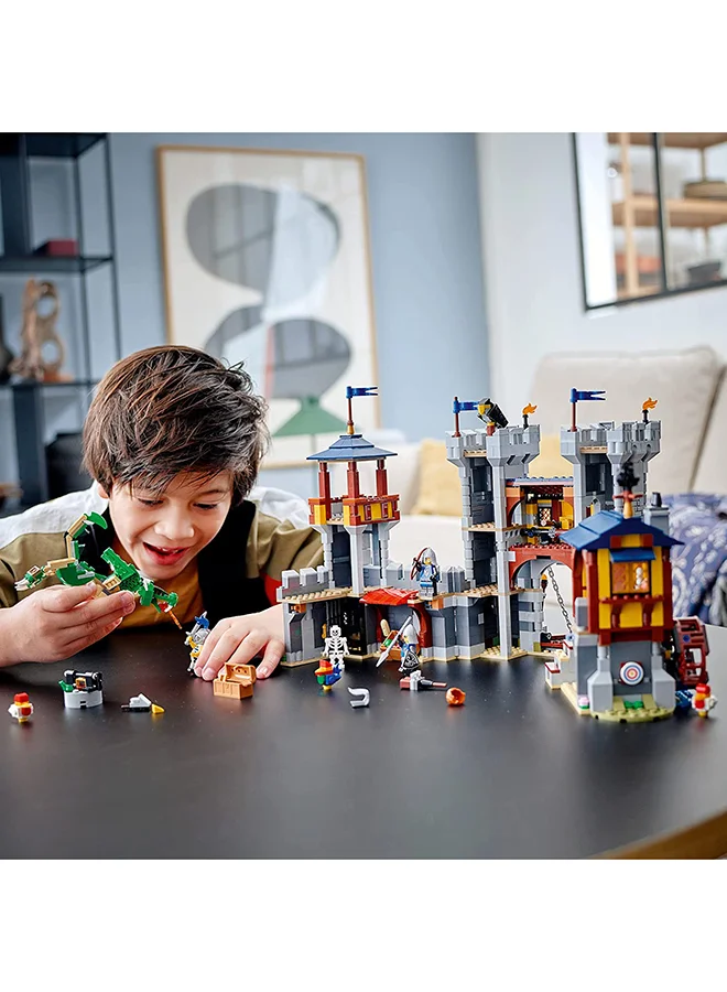 ليغو 6333048 Creator 3In1 Medieval Castle 31120 Building Kit; Castle With Moat And Drawbridge, Featuring A Dragon Toy And 3 Minifigures; Cool Toys For Kids Who Love Lego Sets And Imaginative Play (1,426 Pieces) 9+ Years