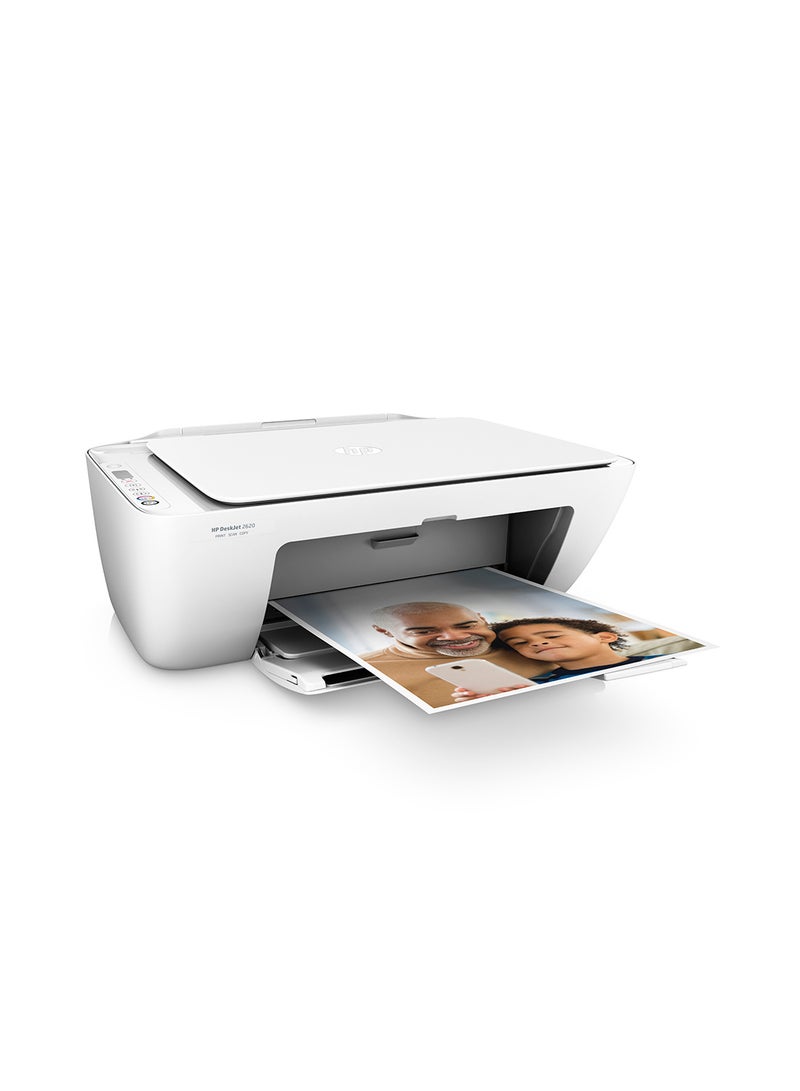 HP - DeskJet 2620 All-in-One Printer, Copy, Scan [V1N01C] White - Image 1