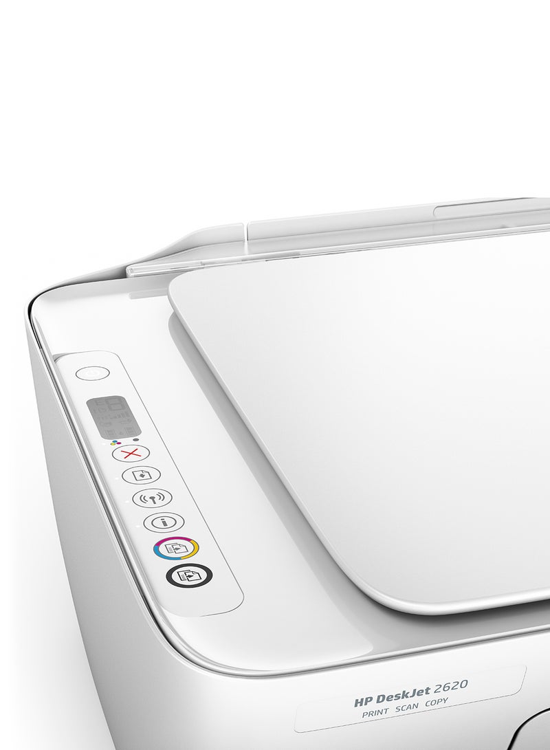 HP - DeskJet 2620 All-in-One Printer, Copy, Scan [V1N01C] White - Image 1