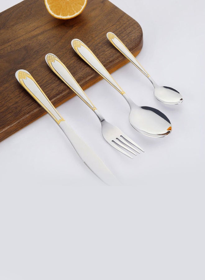 Sunhome 24-Piece Cutlery Set Silver/Gold 22.5x0.2x1.5cm - Image 4