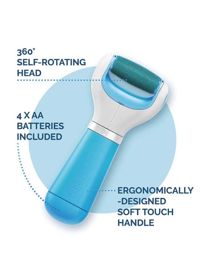 Scholl - Velvet Smooth Electric Pedi Foot File Blue/White - Image 1