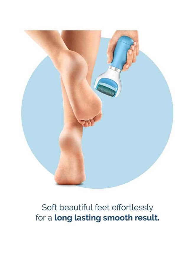 Scholl - Velvet Smooth Electric Pedi Foot File Blue/White - Image 1