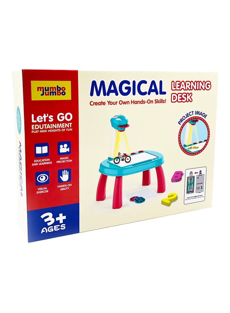 مامبو جامبو مكتب للتعلُّم مزود بجهاز بروجيكتور ذكي مع مجموعة من الأرقام والحروف والقوالب مكونة من 44 قطعة 35.5*8.5*25.1سم - Image 2