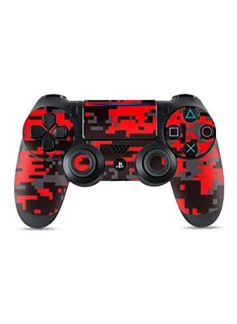 Ps4 Controller Camo Red Square Sticker Wrap One Piece
