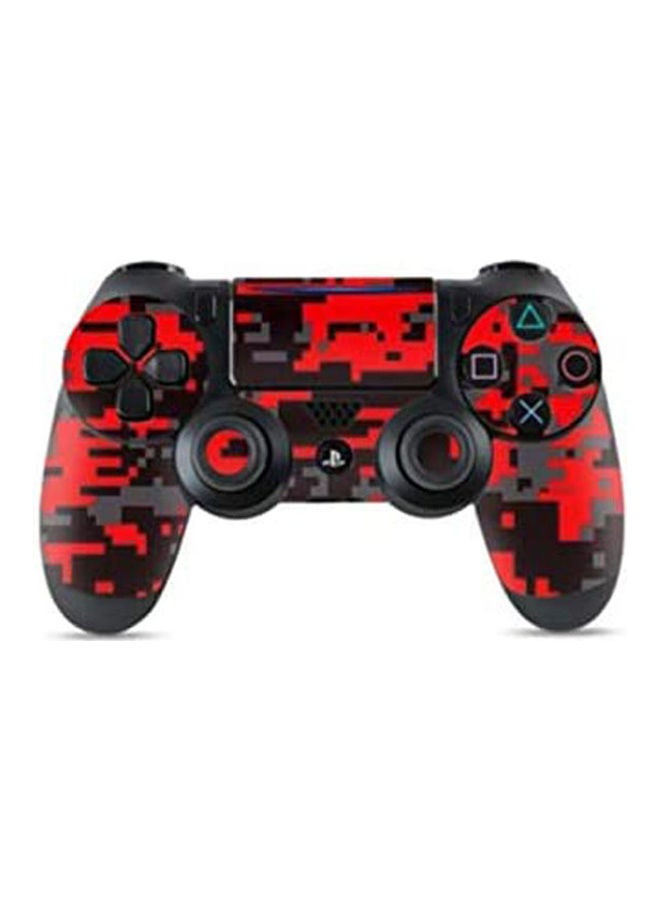 Generic Ps4 Controller Camo Red Square Sticker Wrap One Piece 