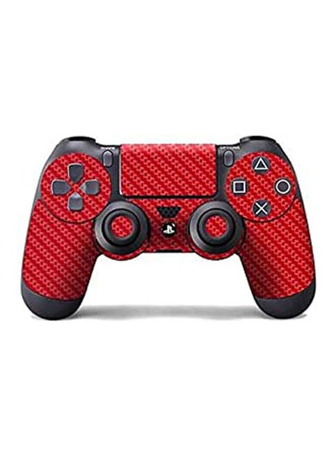 Ps4 Controller Red Carbon Fibre Sticker Wrap One Piece