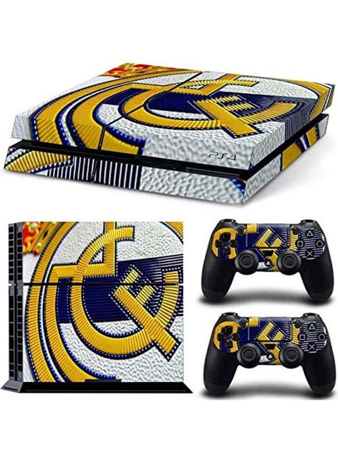 Generic Protective Sticker For Ps4 And For 2 Controllers Logo Real Madrid 