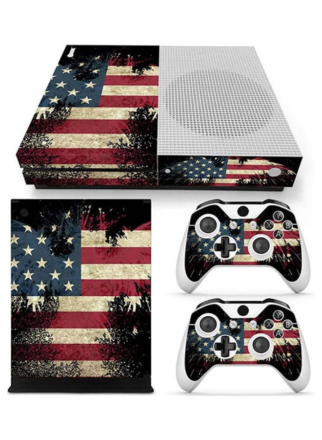 DOMILINA Protective Vinyl Skin Decal Cover For Microsoft Xbox One S Console Wrap Sticker Skins With Two Free Wireless Controller - Usa Flag 