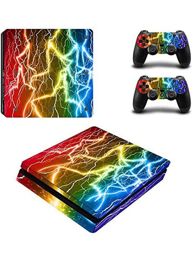 Waterproof Colorful Vinyl For Ps4 Slim Sticker For Sony PlayStation 4 Slim Console+2 Controller Skin Sticker