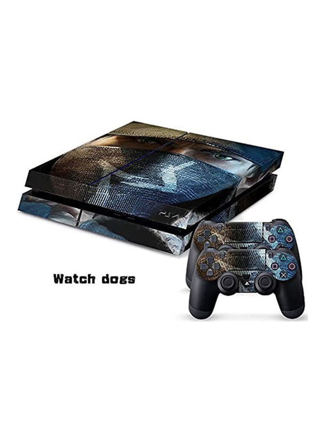 Generic Watch Dogs Game Decal Skin Stickers PlayStation 4 PS4 Console With 2 Pcs Stickers For PS4 Controller 