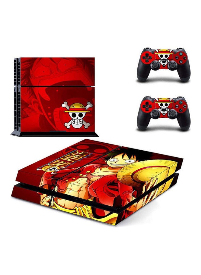ملصقات بطبعة من مسلسل "One Piece" لجهاز سوني بلايستيشن 4 وذراعي التحكم عن بعد