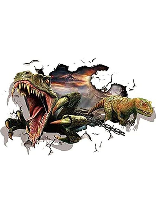 Dinosaur Through The 3D Wall Sticker Multicolour 90cm