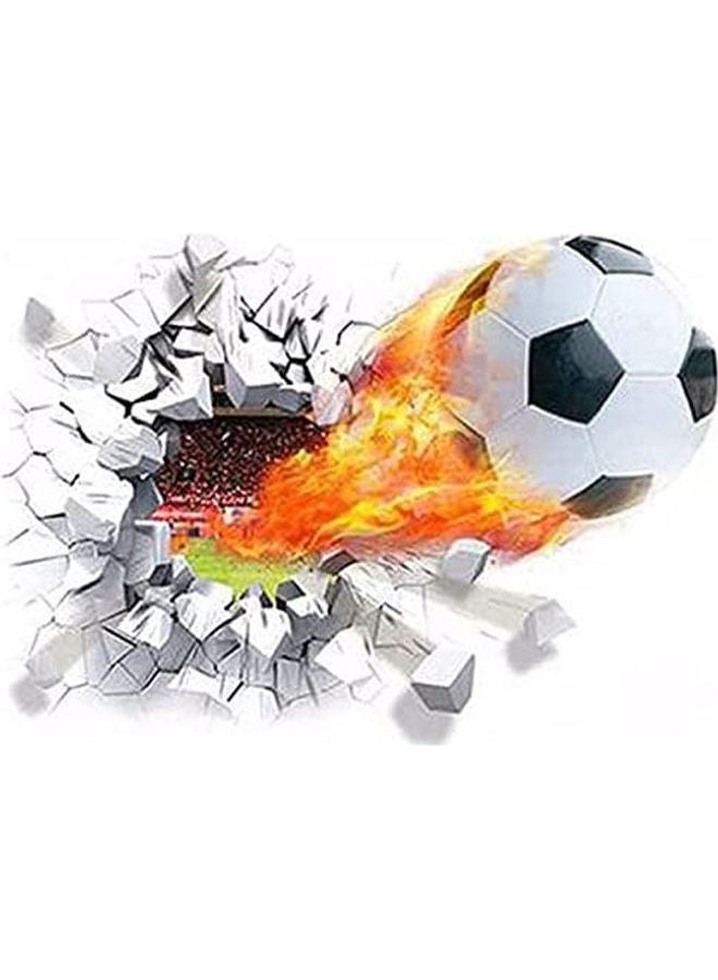 Football Through Wall Sticker Multicolour 70cm