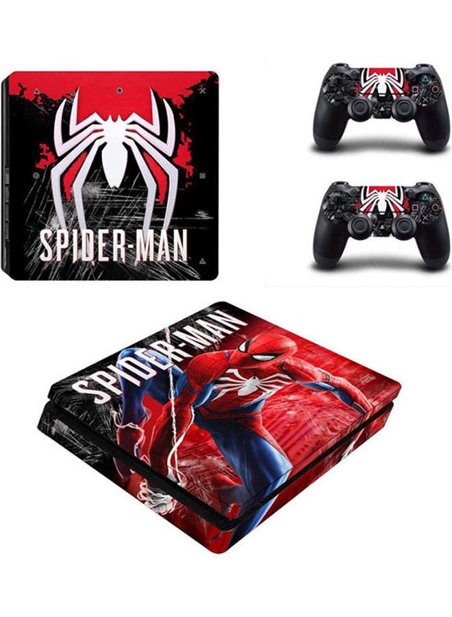 Spider Man Skin Sticker For Sony PlayStation 4 Slim And Remote Controllers