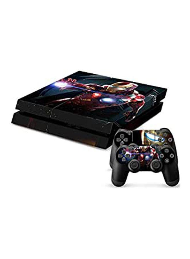 Iron Man Sticker Skin Decal With 2Pcs Controller Skin Decal Decoration Protective Skin For Sony PlayStation PS4 Console