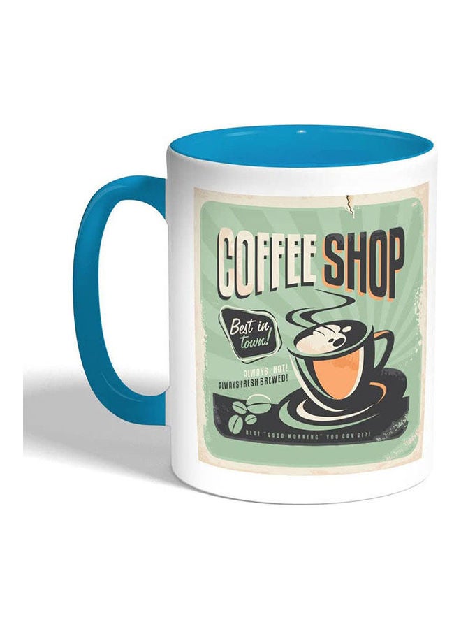 ديكالاك مج قهوة بطبعة عبارة Old Coffee Shop أبيض