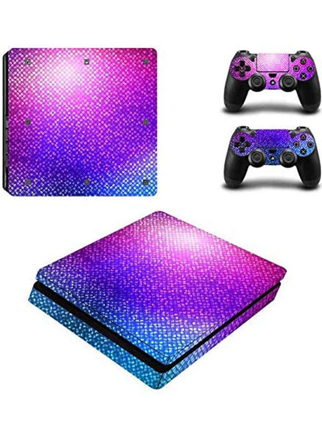 PS4 Slim Colorful Vinyl Sticker Amazing PlayStation For Sony PlayStation 4 Slim Console+2 Controller Skin Waterproof Sticker For PS4 S Skin